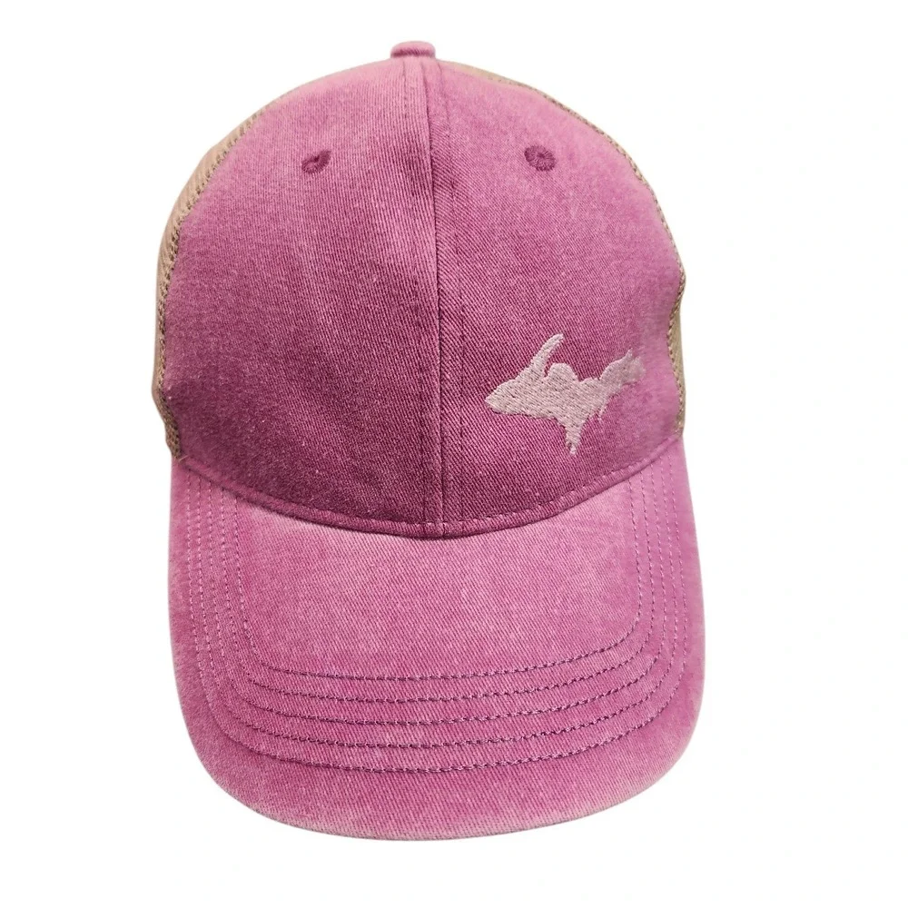 906 Hunting Club Riley Pink‎ Washed Mesh Trucker Hat Men's Snapback